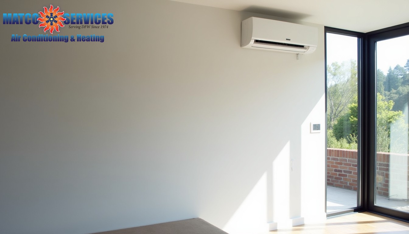 Contemporary room addition showing sleek wall-mounted indoor unit