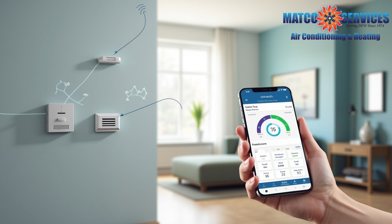 Multiple wireless HVAC sensors, data collection visualization
