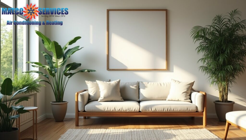 Comfortable living space with humidity level display