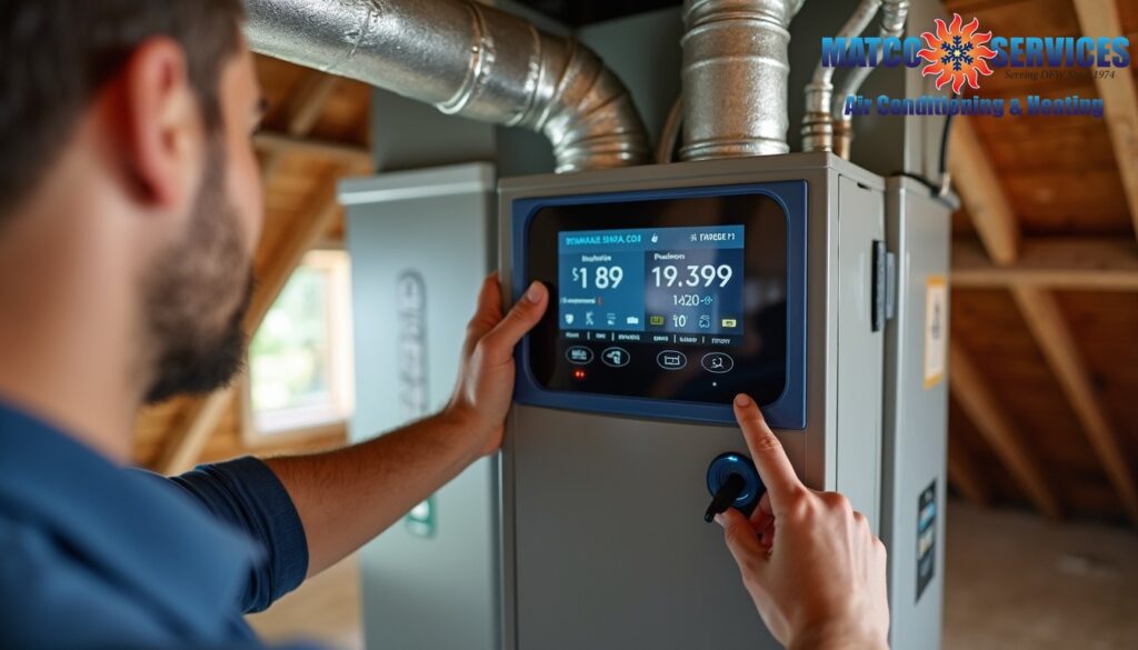 Clean HVAC installation with bypass humidifier