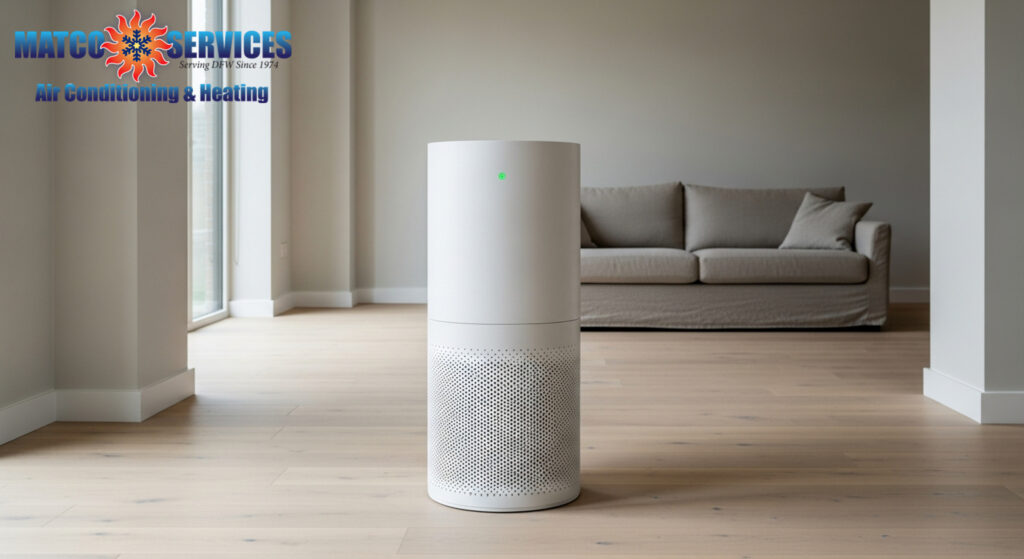 Strategic air purifier installation in modern home